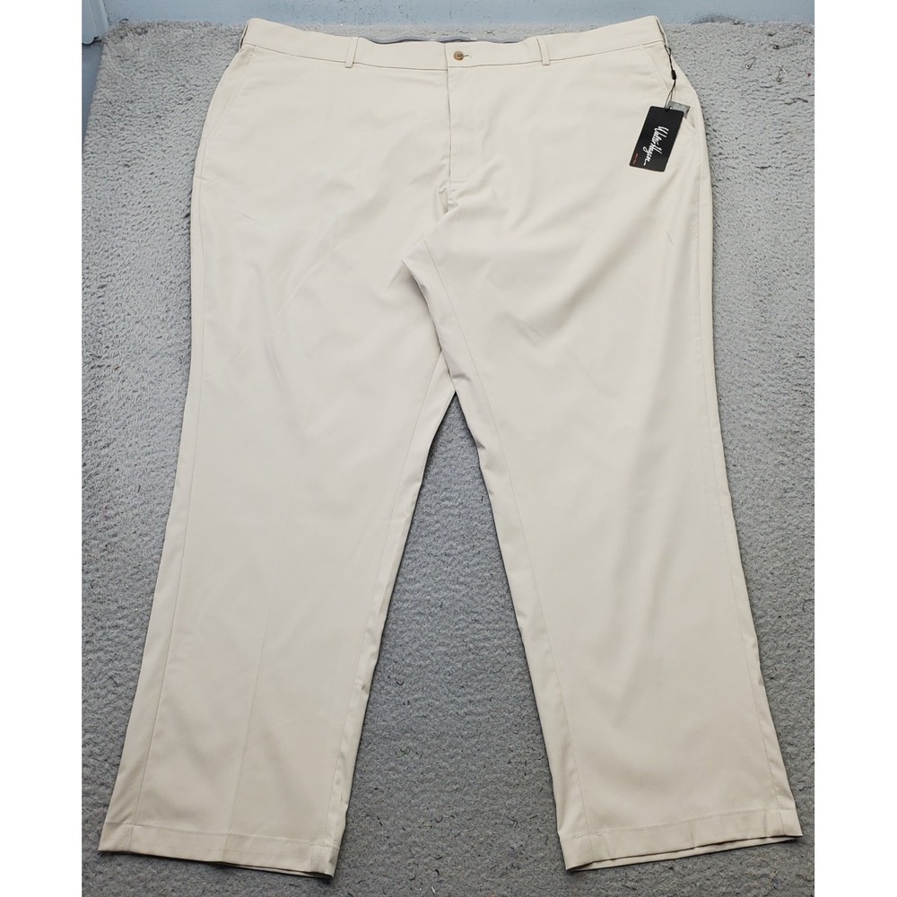 Walter Hagen Golf Pants Men 48x32 Tan Straight Flat-Front Performance MGA15200BT